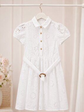 River Island White Broderie Dress | Elegant Occasion Dress - Girls Size 9Y